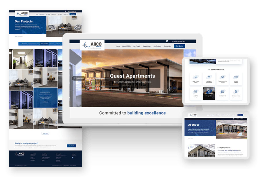 Creamit Group created the website for construction company ARCO to present their services
